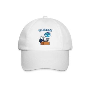 Urlaubsreif Eisbär am Schreibtisch - Baseballkappe - Weiß/Weiß - Vorne