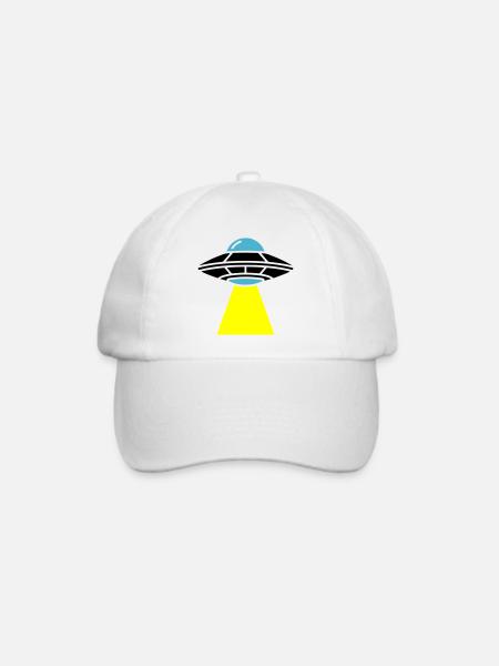 UFO Alien Raumschiff Licht - Baseballkappe - Weiß/Weiß