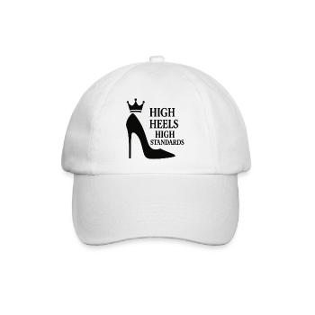 High Heels High Standards: Power-Statement Queen - Baseballkappe - Weiß/Weiß - Vorne