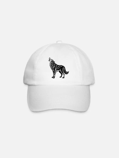 Wolf heult - Baseballkappe - Weiß/Weiß