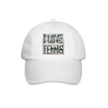 I LOVE TENNIS, Scoreboard, Geschenkidee Shirt - Baseballkappe - Weiß/Weiß - Vorne