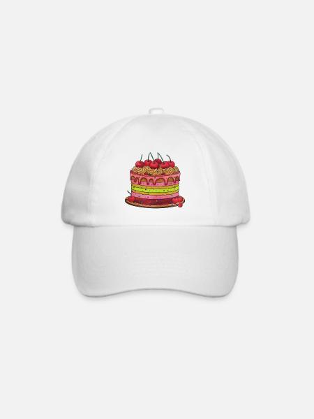 Bunter Mehrschichtkuchen - Baseballkappe - Weiß/Weiß
