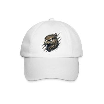 Adlerkopf Kraftgrafik - Baseballkappe - Weiß/Weiß - Vorne