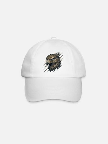 Adlerkopf Kraftgrafik - Baseballkappe - Weiß/Weiß