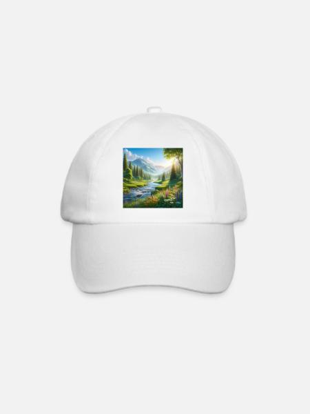 Fjälldalens Frühlingsblumenfluss - Baseballkappe - Weiß/Weiß