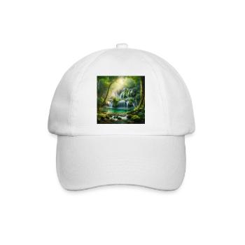 Wasserfall der Träume - Baseballkappe - Weiß/Weiß - Vorne