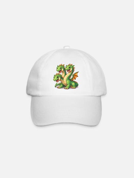 Dreiköpfiger Drache - Baseballkappe - Weiß/Weiß