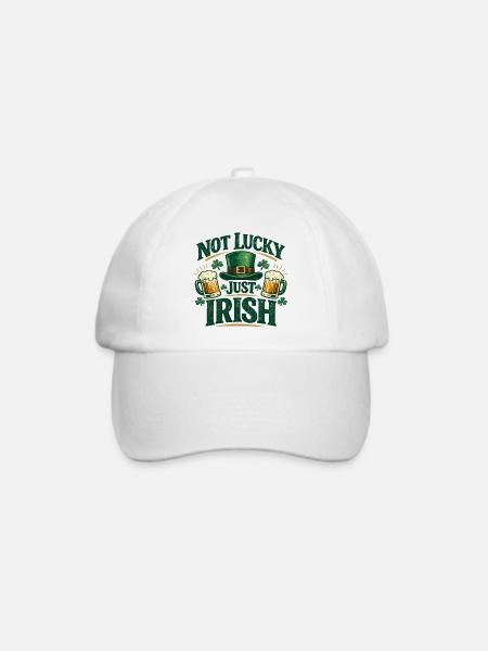 Nicht glücklich, nur irisch - Baseballkappe - Weiß/Weiß