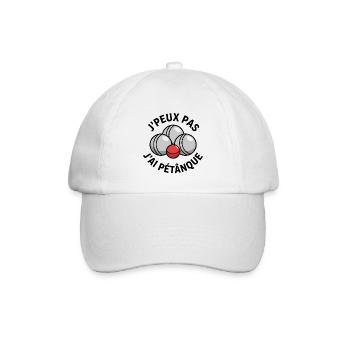Ich kann nicht. Ich habe Pétanque gespielt. - Baseballkappe - Weiß/Weiß - Vorne