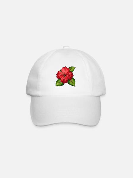 Hibiskusblüte - Baseballkappe - Weiß/Weiß