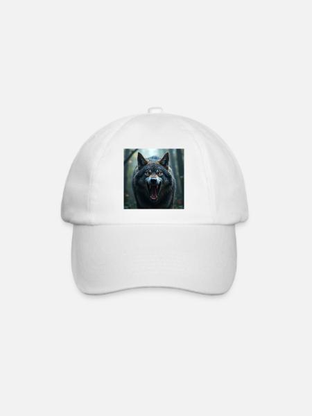 Aggressiver Wolf - Baseballkappe - Weiß/Weiß