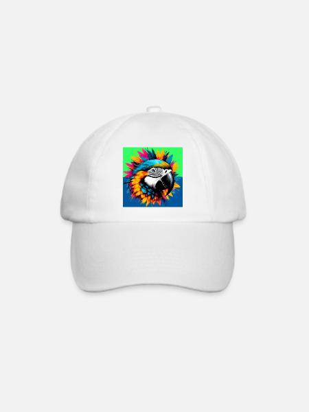 Papagei - Baseballkappe - Weiß/Weiß
