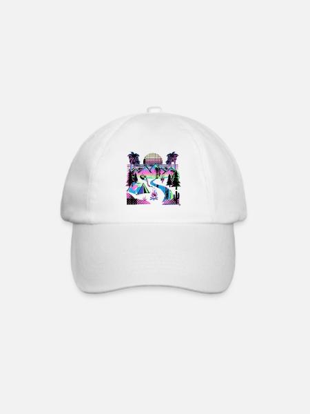 Retro Wave Camper - Baseballkappe - Weiß/Weiß