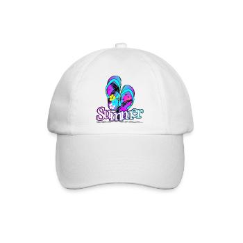 Sommer Flipflop - Baseballkappe - Weiß/Weiß - Vorne
