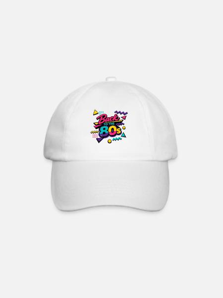 Back to the 80s Neon Retro - Baseballkappe - Weiß/Weiß