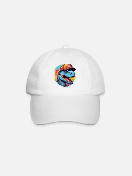Dinosaurier-Regenbogenkappe - Baseballkappe - Weiß/Weiß