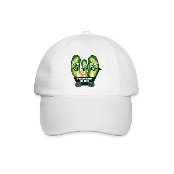 Gurkenverein Bollerwagen Bier - Baseballkappe - Weiß/Weiß - Vorne