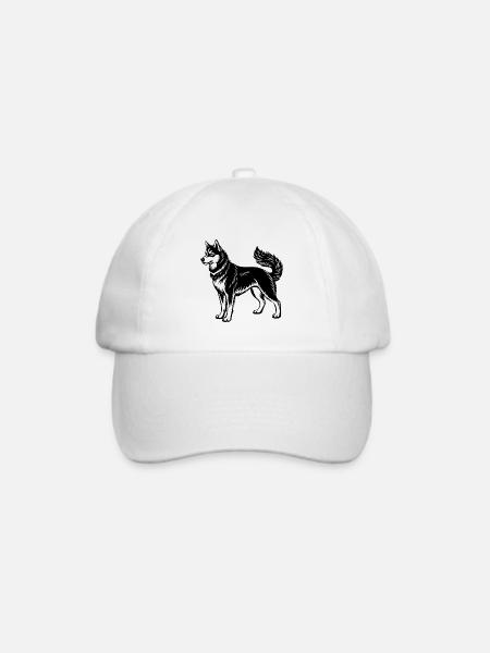 Schlittenhund - Baseballkappe - Weiß/Weiß
