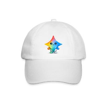 Süßer Gemini-Star-Maskottchen-Aufkleber - Baseballkappe - Weiß/Weiß - Vorne