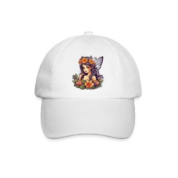 Elf Floral Mandala Hibiskus - Baseballkappe - Weiß/Weiß - Vorne