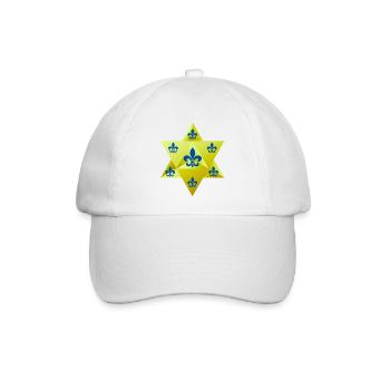Merkaba Star & Feur de lis - Baseballkappe - Weiß/Weiß - Vorne