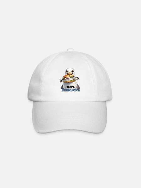 Ich mag Fischbrötchen - Baseballkappe - Weiß/Weiß