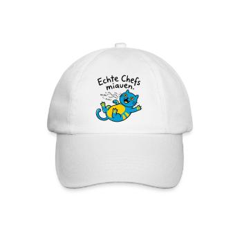Fröhliche blaue Katze Miauen - Baseballkappe - Weiß/Weiß - Vorne