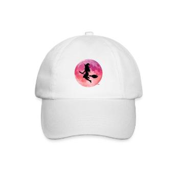 Rosa Mond Nachtflug-Silhouette - Baseballkappe - Weiß/Weiß - Vorne