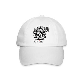 Kitsune Graffiti-Fuchszeichen - Baseballkappe - Weiß/Weiß - Vorne