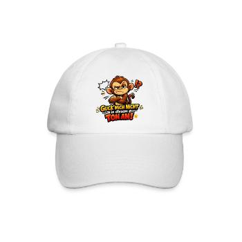 Guck mich nicht in diesem Ton an lustiger Affe - Baseballkappe - Weiß/Weiß - Vorne
