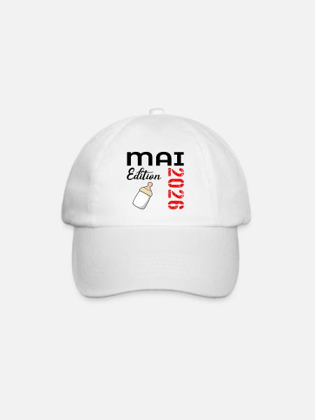 Geburt Baby Mai 2026 - Baseballkappe - Weiß/Weiß