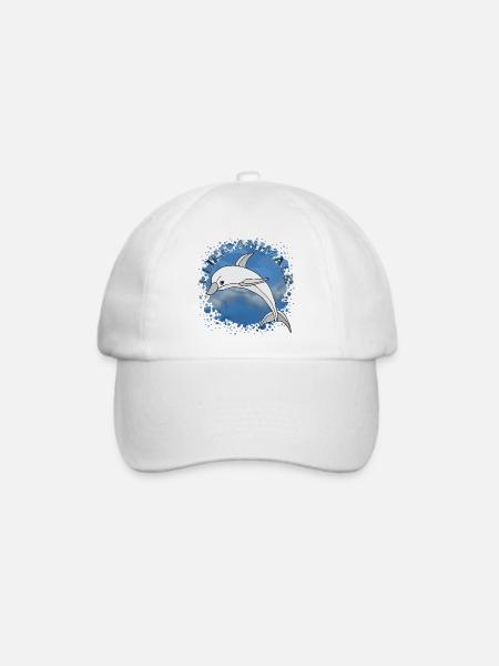Delfin - Baseballkappe - Weiß/Weiß