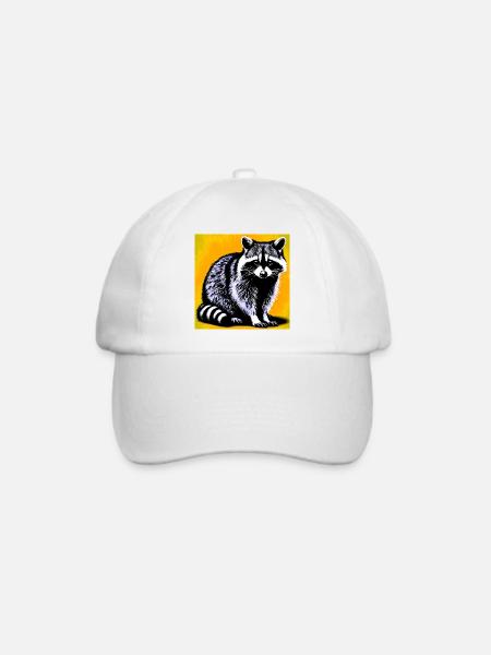 Waschbär - Baseballkappe - Weiß/Weiß