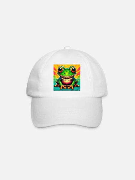 Frosch - Baseballkappe - Weiß/Weiß