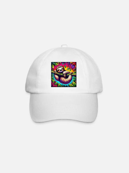Faultier - Baseballkappe - Weiß/Weiß