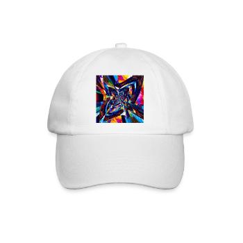 Kaleidoskopischer Wirbel - Baseballkappe - Weiß/Weiß - Vorne