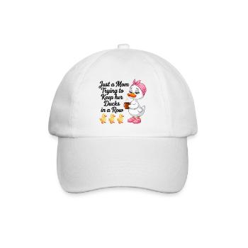 Mama versucht ihre Enten in Reihe zu halten - Baseballkappe - Weiß/Weiß - Vorne
