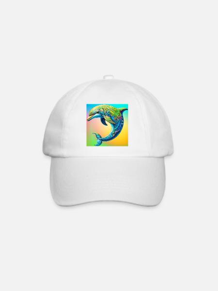 Delfin - Baseballkappe - Weiß/Weiß