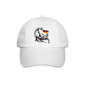 Fußball Fallrückzieher Deutschland Style - Baseballkappe - Weiß/Weiß - Vorne