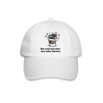 Kaffee-Überdosis Spruchbecher - Baseballkappe - Weiß/Weiß - Vorne