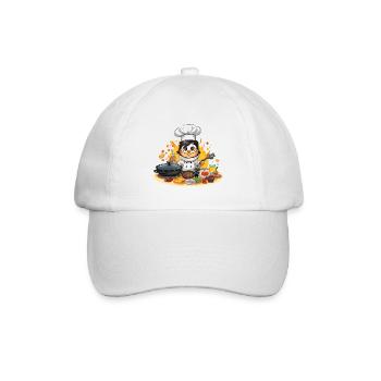 Küchen-Pinguin Meisterkoch - Baseballkappe - Weiß/Weiß - Vorne