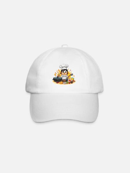 Küchen-Pinguin Meisterkoch - Baseballkappe - Weiß/Weiß