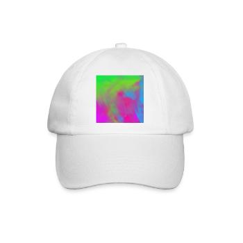 Lebendiger Neon-Tie-dye-Farbverlauf Burst - Baseballkappe - Weiß/Weiß - Vorne