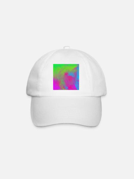 Lebendiger Neon-Tie-dye-Farbverlauf Burst - Baseballkappe - Weiß/Weiß