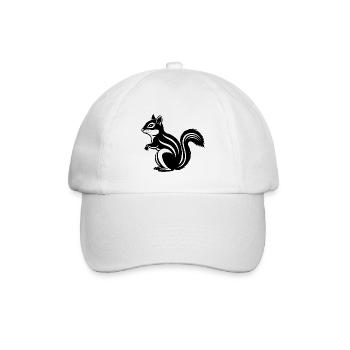 Streifenhörnchen - Baseballkappe - Weiß/Weiß - Vorne