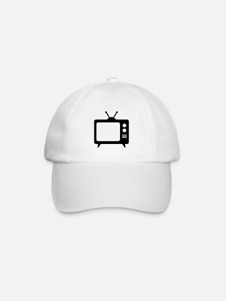 Retro-TV - Baseballkappe - Weiß/Weiß