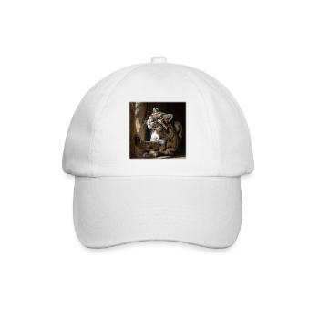 Nebelparder im Sonnenlicht Elegante Wildkatzen - Baseballkappe - Weiß/Weiß - Vorne