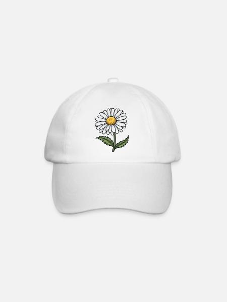 Gänseblümchen - Baseballkappe - Weiß/Weiß