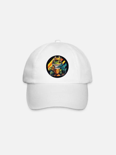 Frosch Bier Lustig - Baseballkappe - Weiß/Weiß
