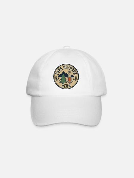 Papa Outdoor Club - Baseballkappe - Weiß/Weiß